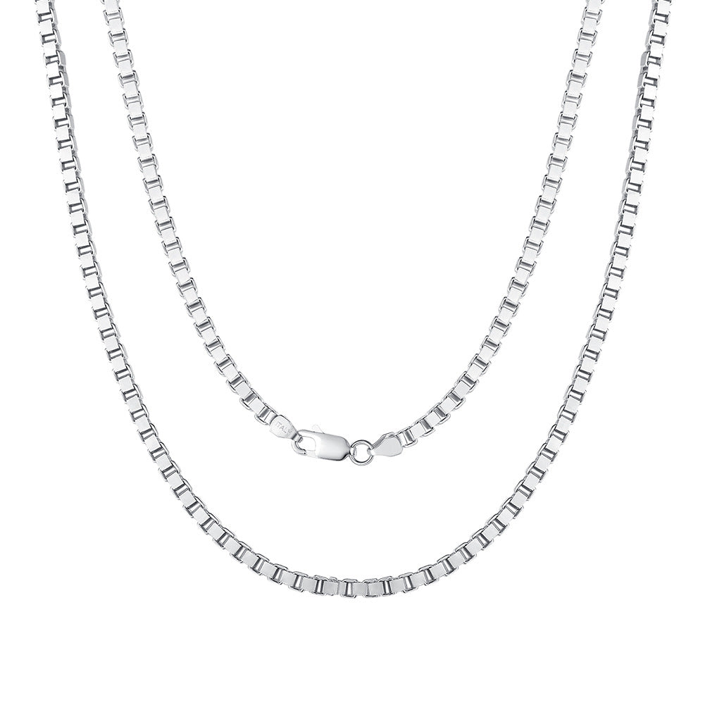 925 Sterling Silver Box Chain – ZENI JEWELRY