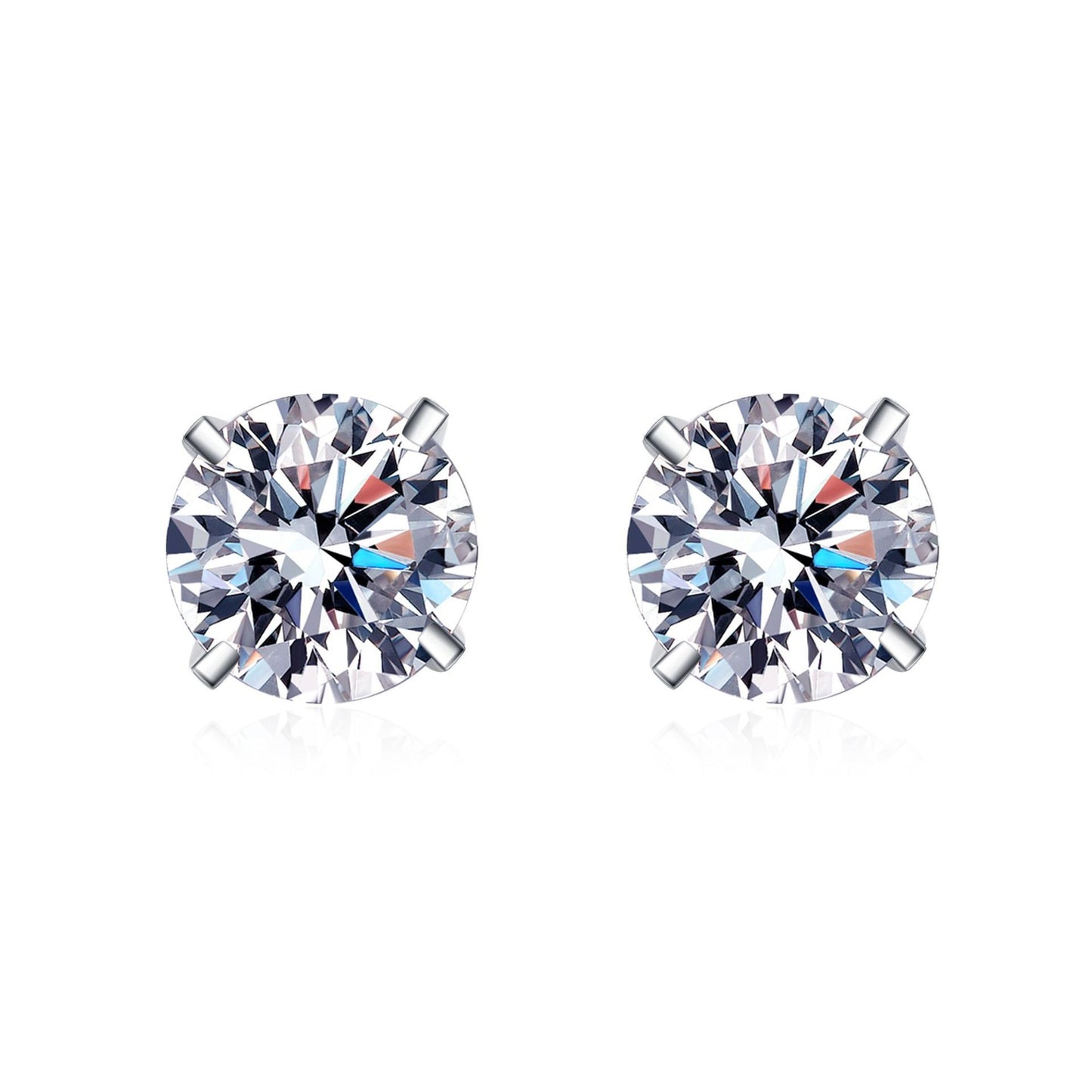 925 Sterling Silver Four Claws Moissanite Classical Screw Stud Earrings