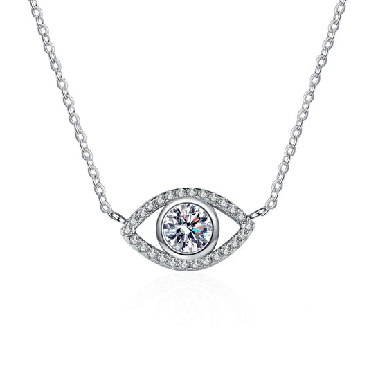 925 Sterling Silver Moissanite Eye Necklace