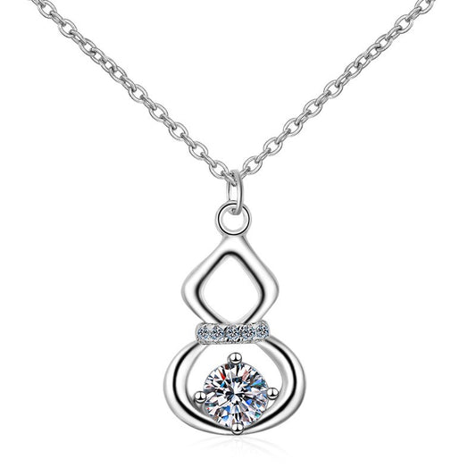 925 Sterling Silver Moissanite Lucky Number Necklace