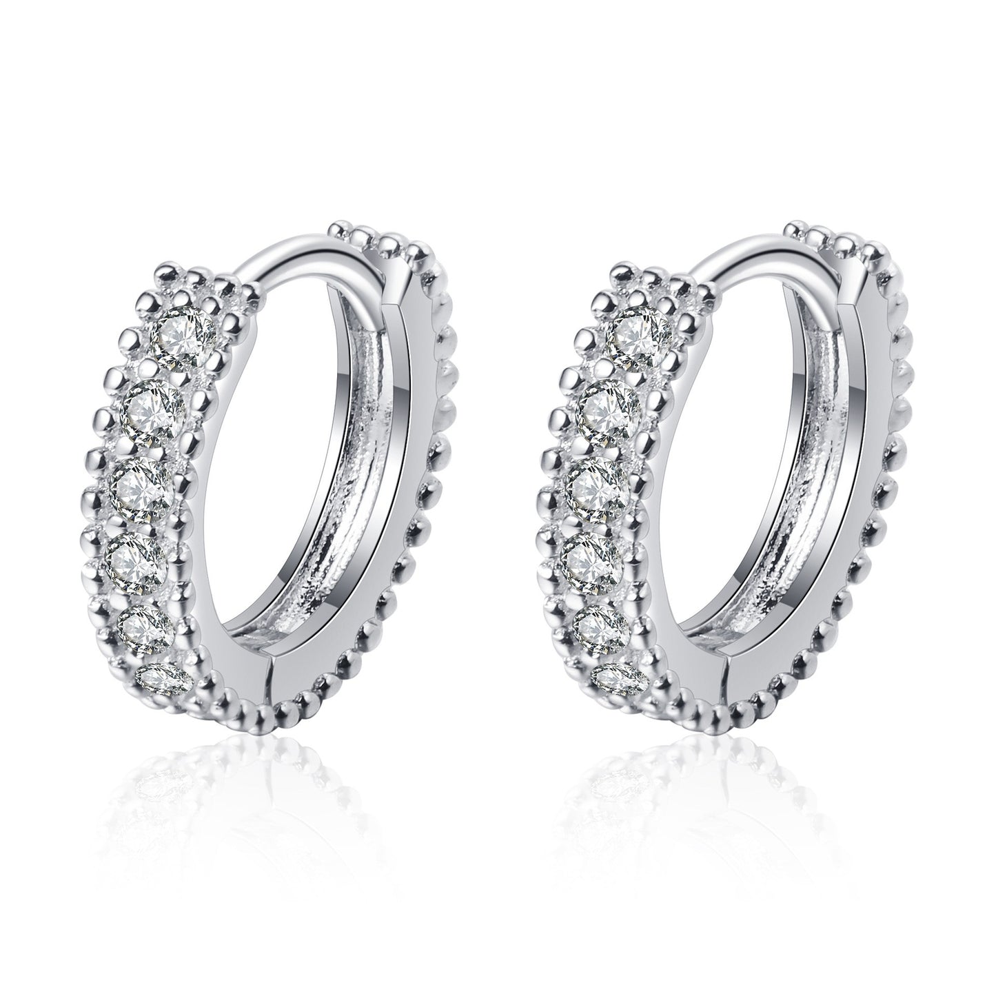 925 Sterling Silver Hoop Moissanite Earrings