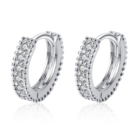 925 Sterling Silver Hoop Moissanite Earrings