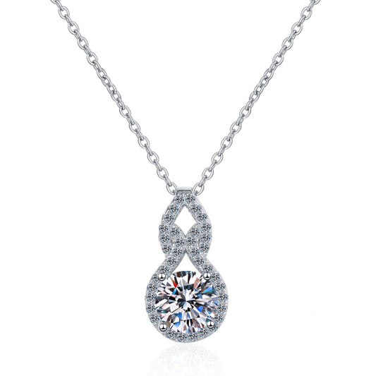 925 Sterling Silver Moissanite Gourd Necklace