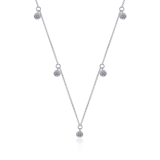 925 Sterling Silver Moissanite Minimalist Necklace