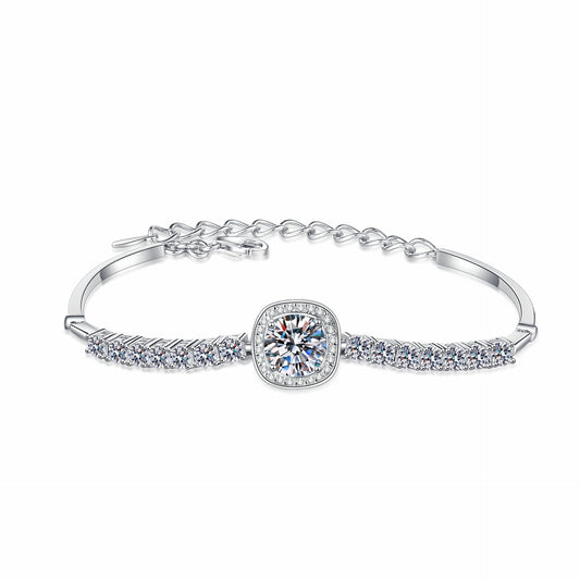 925 Sterling Silver Moissanite Extension Luxury Bracelet for Women Girls