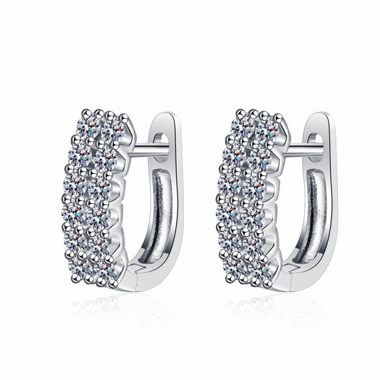 925 Sterling Silver Huggies Moissanite Earrings