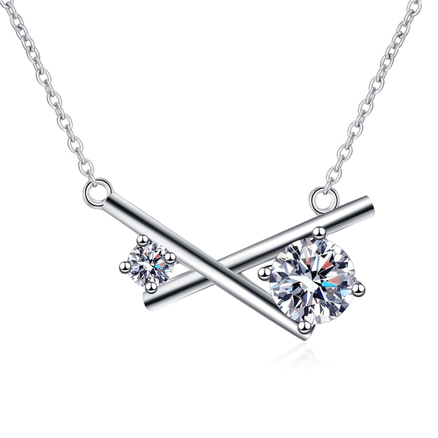 925 Sterling Silver Moissanite Special Cross Necklace