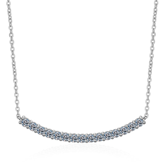 925 Sterling Silver Moissanite Smile Necklace