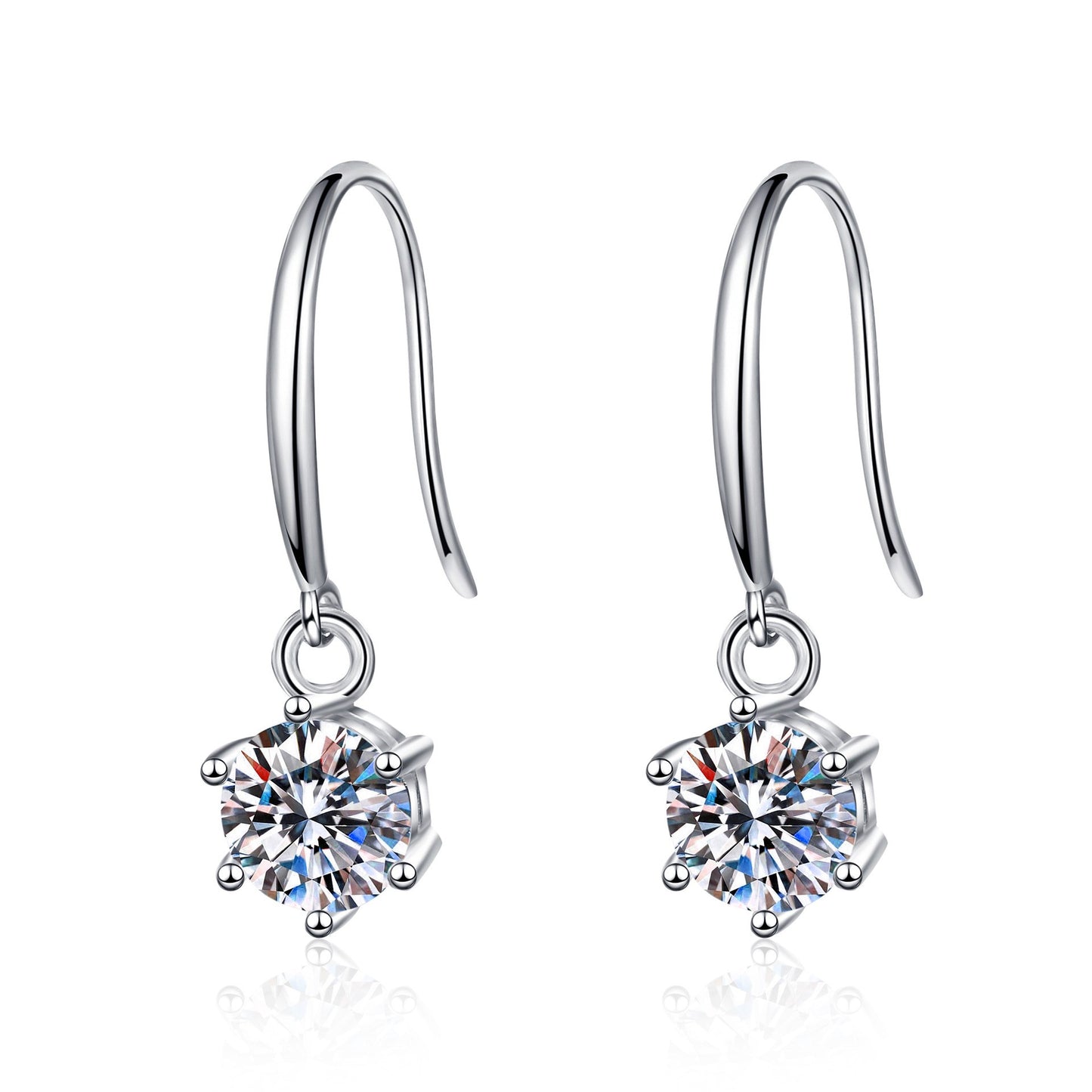 925 Sterling Silver Moissanite Drop Earrings