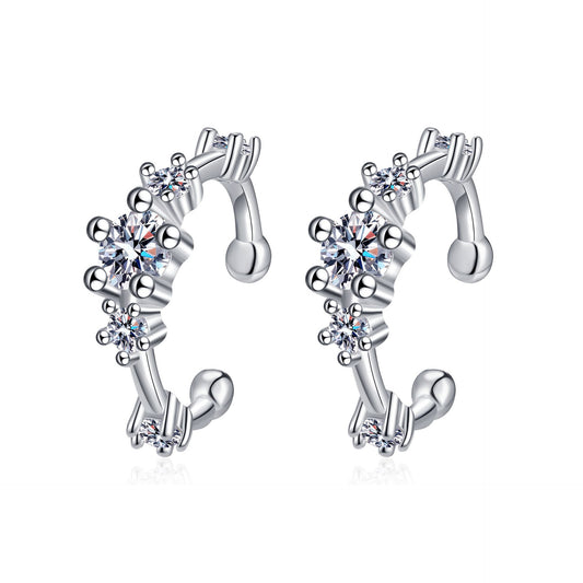 925 Sterling Silver Moissanite Ear Clips