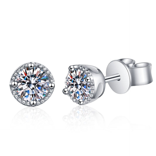 925 Sterling Silver Moissanite Post Earrings