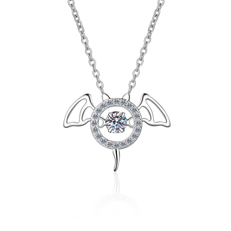 925 Sterling Silver Dancing Moissanite Evil Necklace