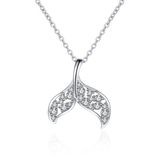 925 Sterling Silver Moissanite Mermaid tail Necklace