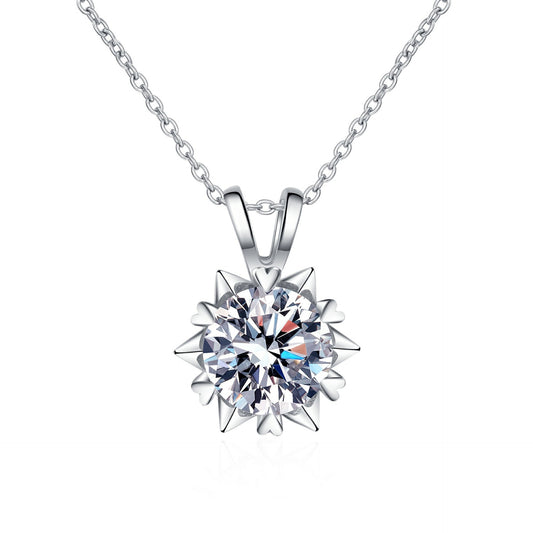 925 Sterling Silver 1/2/3ct Moissanite Heart Pendant Necklace