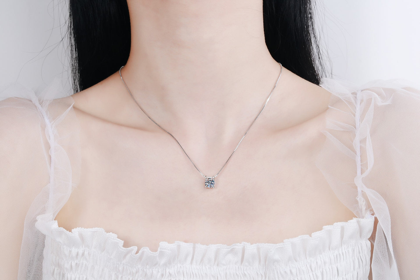 925 Sterling Silver Moissanite High Quality Necklace