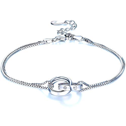 925 Sterling Silver Love Ring Infinity Bracelet Jewelry Gift for Women Girls