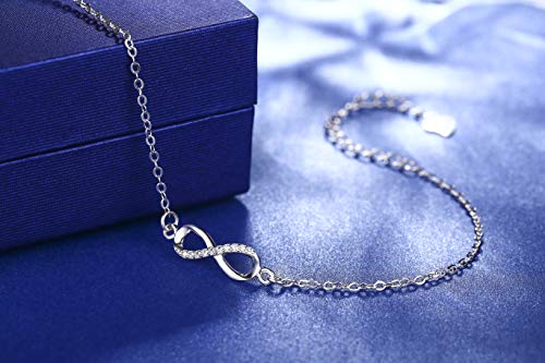 925 Sterling Silver Infinity Bracelet for Women with Jewellery Gifts Box