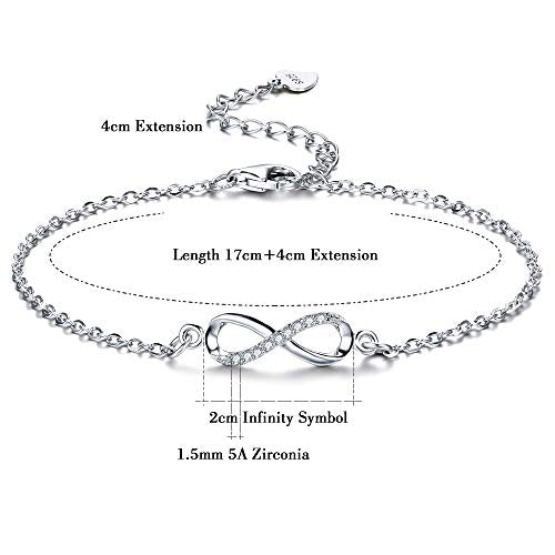 925 Sterling Silver Infinity Bracelet for Women with Jewellery Gifts Box