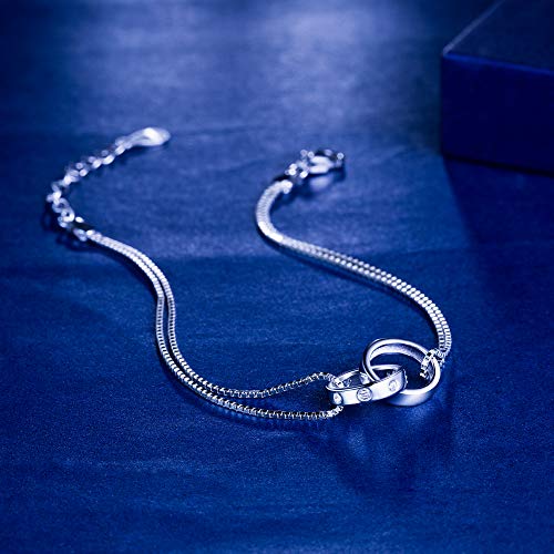 925 Sterling Silver Love Ring Infinity Bracelet Jewelry Gift for Women Girls